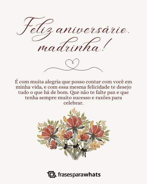 Mensagem de Aniversário para Madrinha
