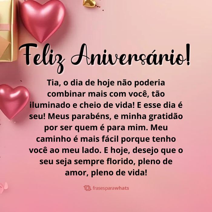 Frases de Aniversário para Tia +45 Opções de Felicitações Prontas para Compartilhar